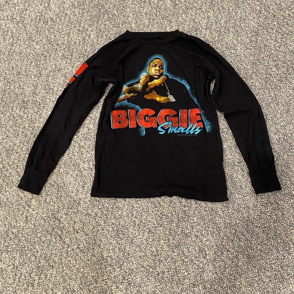 Rowdy Sprout Graphic Biggie Smalls Black Long Sleeve Shirt